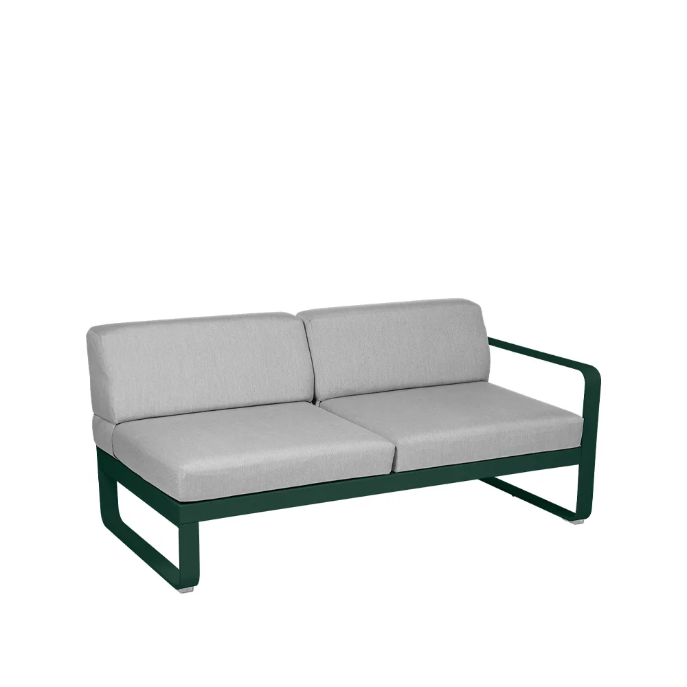 Bellevie Right modulsoffa, 2-sits Cedar green (grön), flannel grey dyna Fermob
