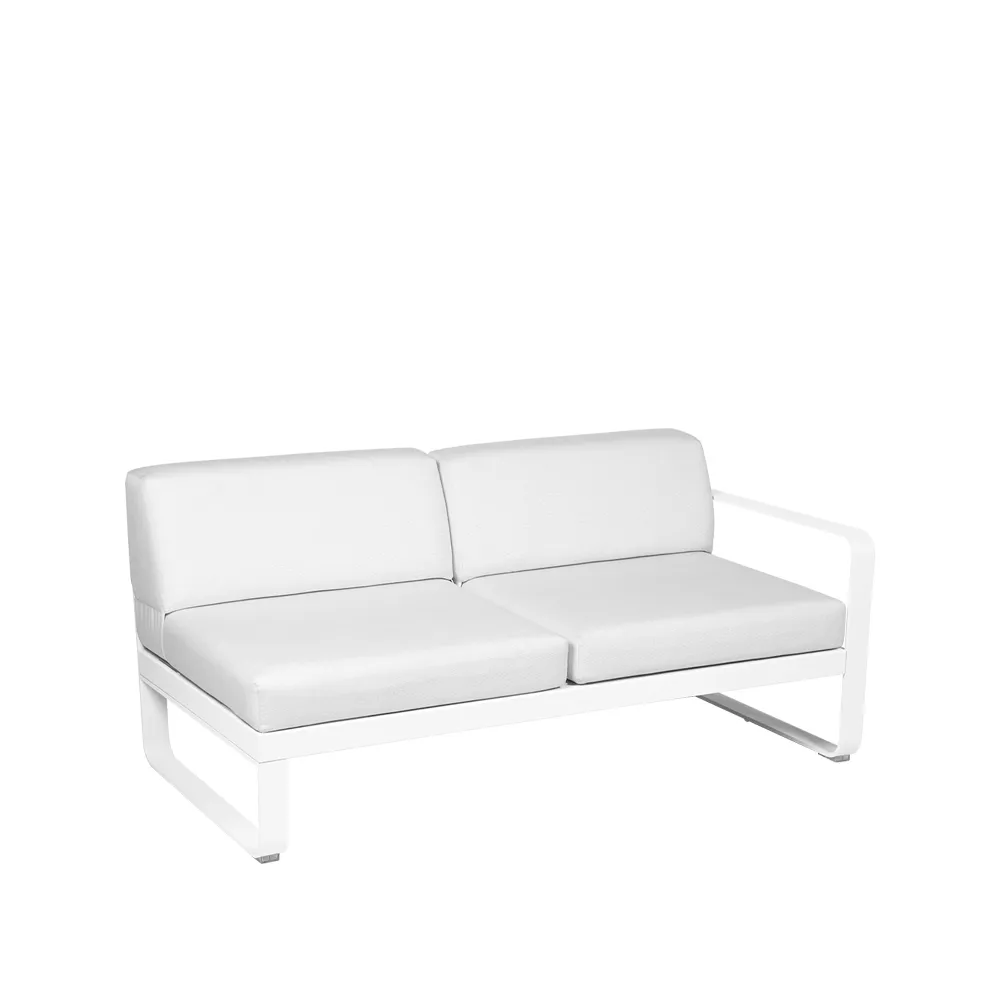 Bellevie Right modulsoffa, 2-sits Cotton white (vit), off-white dyna Fermob