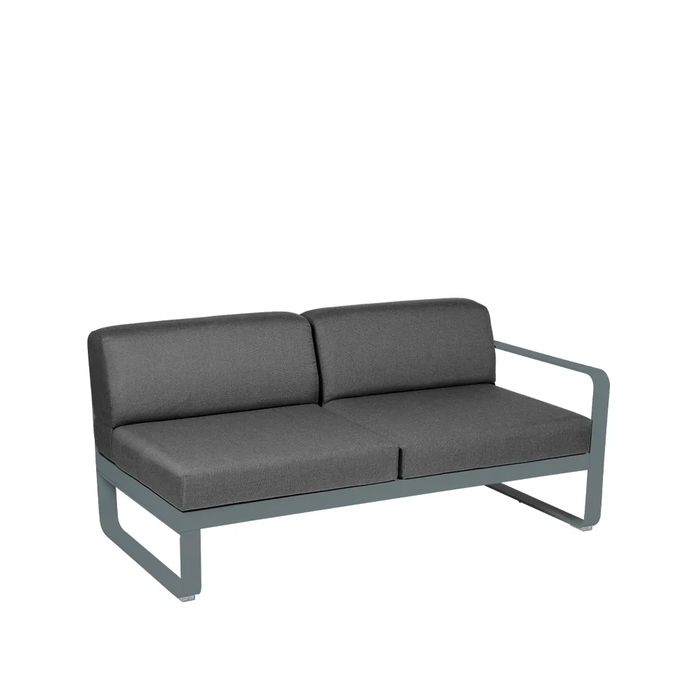 Bellevie Right modulsoffa, 2-sits Storm grey (grå), graphite grey dyna Fermob