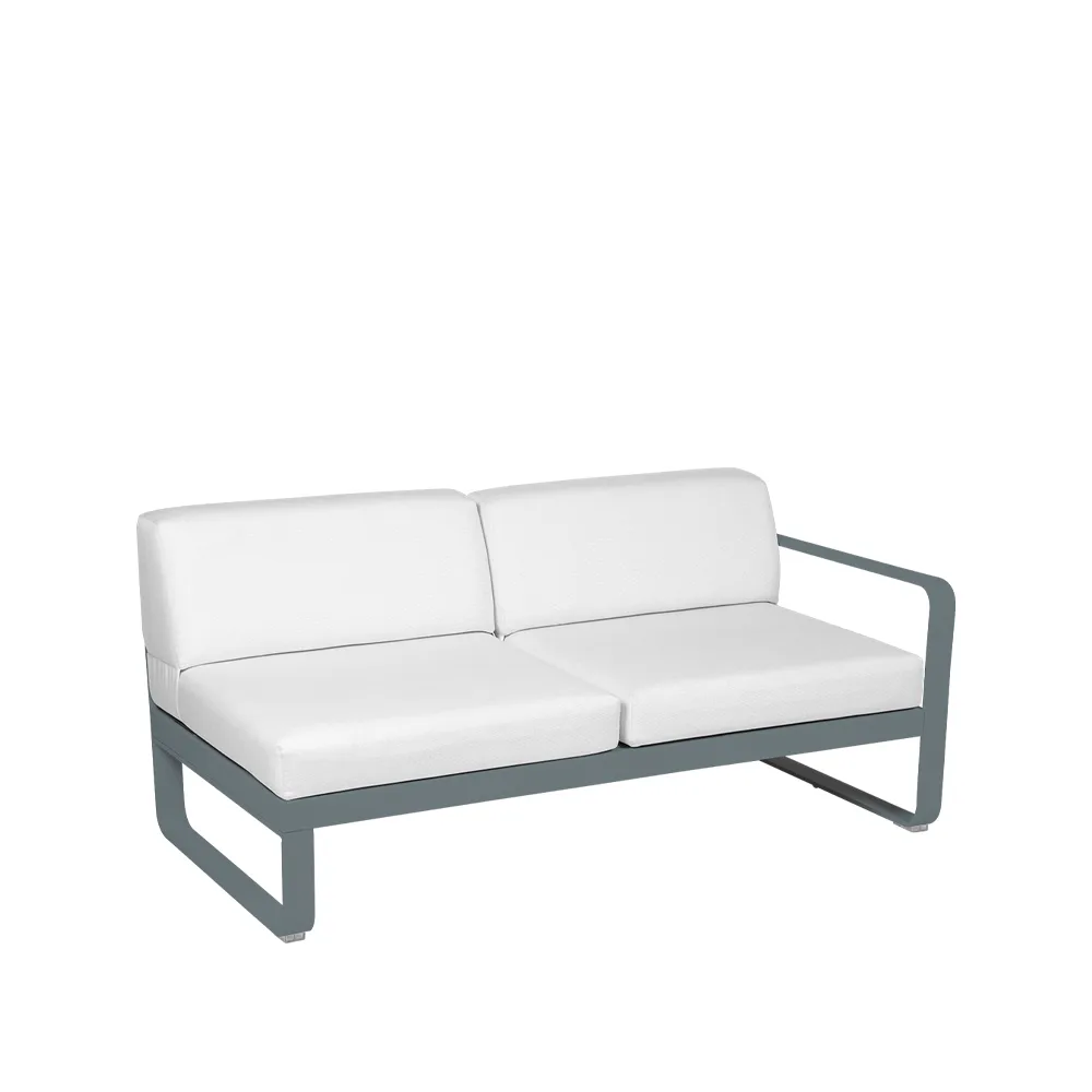Bellevie Right modulsoffa, 2-sits Storm grey (grå), off-white dyna Fermob