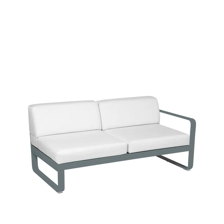 Bellevie Right modulsoffa - 2-sits Storm grey (grå), off-white dyna - Fermob