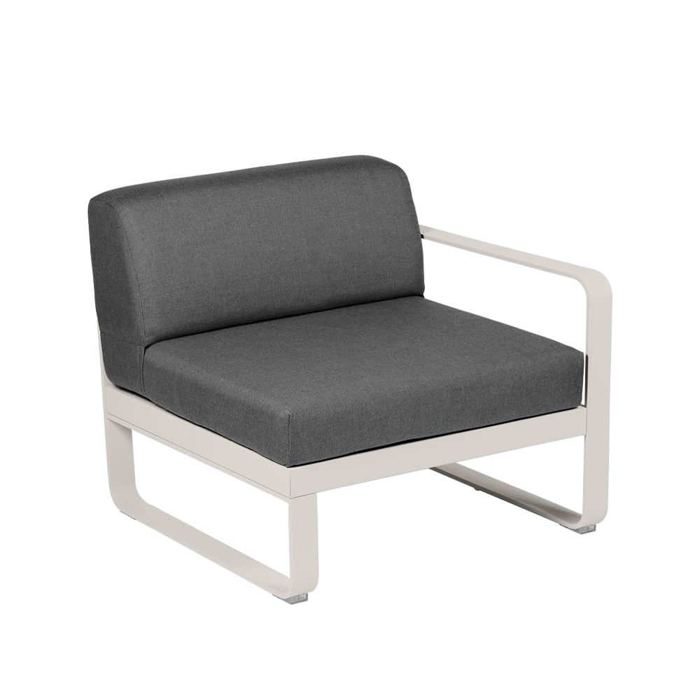 Fermob Bellevie Right modulsoffa clay grey, graphite grey dyna, 1-sits