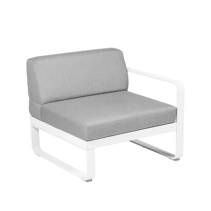 Bellevie Right modulsoffa - Cotton white (vit), flannel grey dyna, 1-sits - Fermob