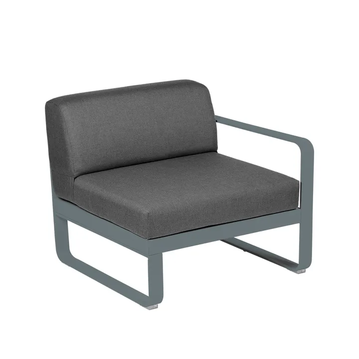Bellevie Right modulsoffa - Storm grey (grå), graphite grey dyna, 1-sits - Fermob
