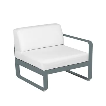Bellevie Right modulsoffa - Storm grey (grå), off-white dyna, 1-sits - Fermob