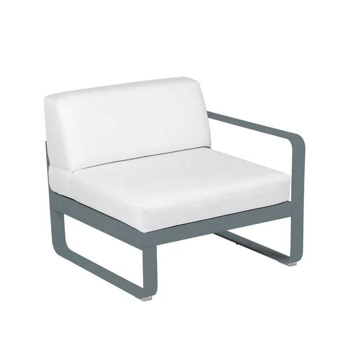 Bellevie Right modulsoffa - Storm grey (grå), off-white dyna, 1-sits - Fermob
