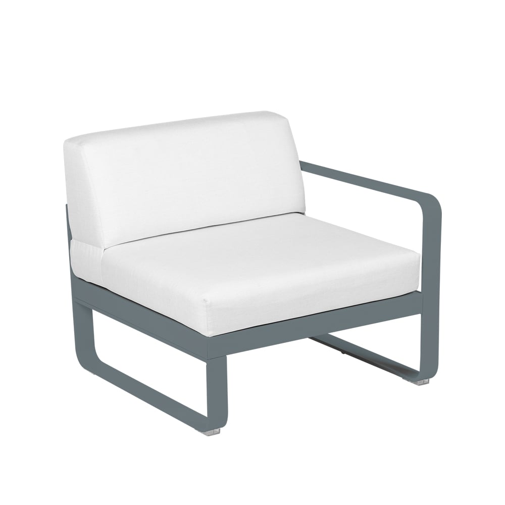 Fermob Bellevie Right modulsoffa storm grey, off-white dyna, 1-sits