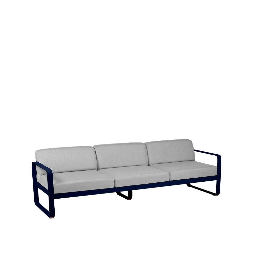 Bellevie soffa, 3-sits Deep blue (blå), flannel grey dyna Fermob