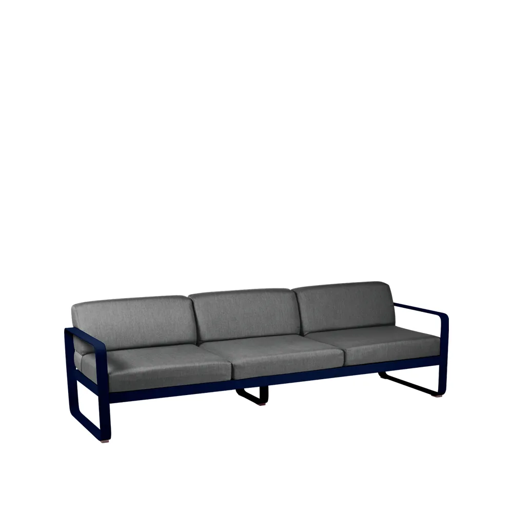 Bellevie soffa, 3-sits Deep blue (blå), graphite grey dyna Fermob