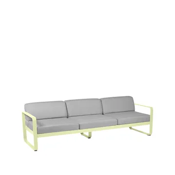 Bellevie soffa - 3-sits Frosted lemon (gul), flannel grey dyna - Fermob