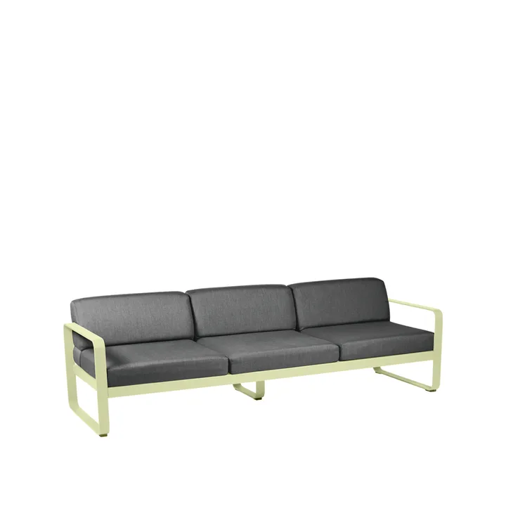 Bellevie soffa - 3-sits Frosted lemon (gul), graphite grey dyna - Fermob