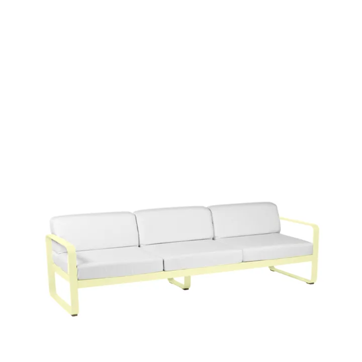 Bellevie soffa - 3-sits Frosted lemon (gul), off-white dyna - Fermob