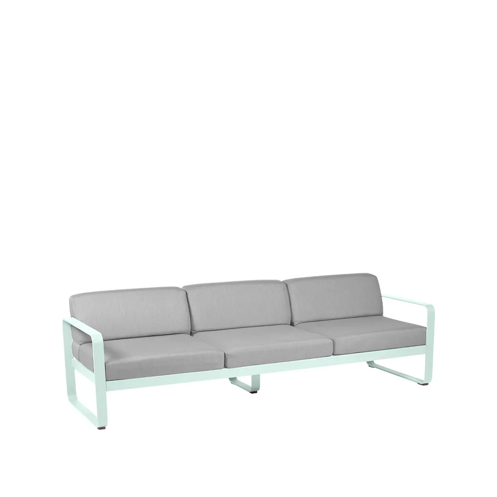 Bellevie soffa, 3-sits Ice mint (grön), flannel grey dyna Fermob