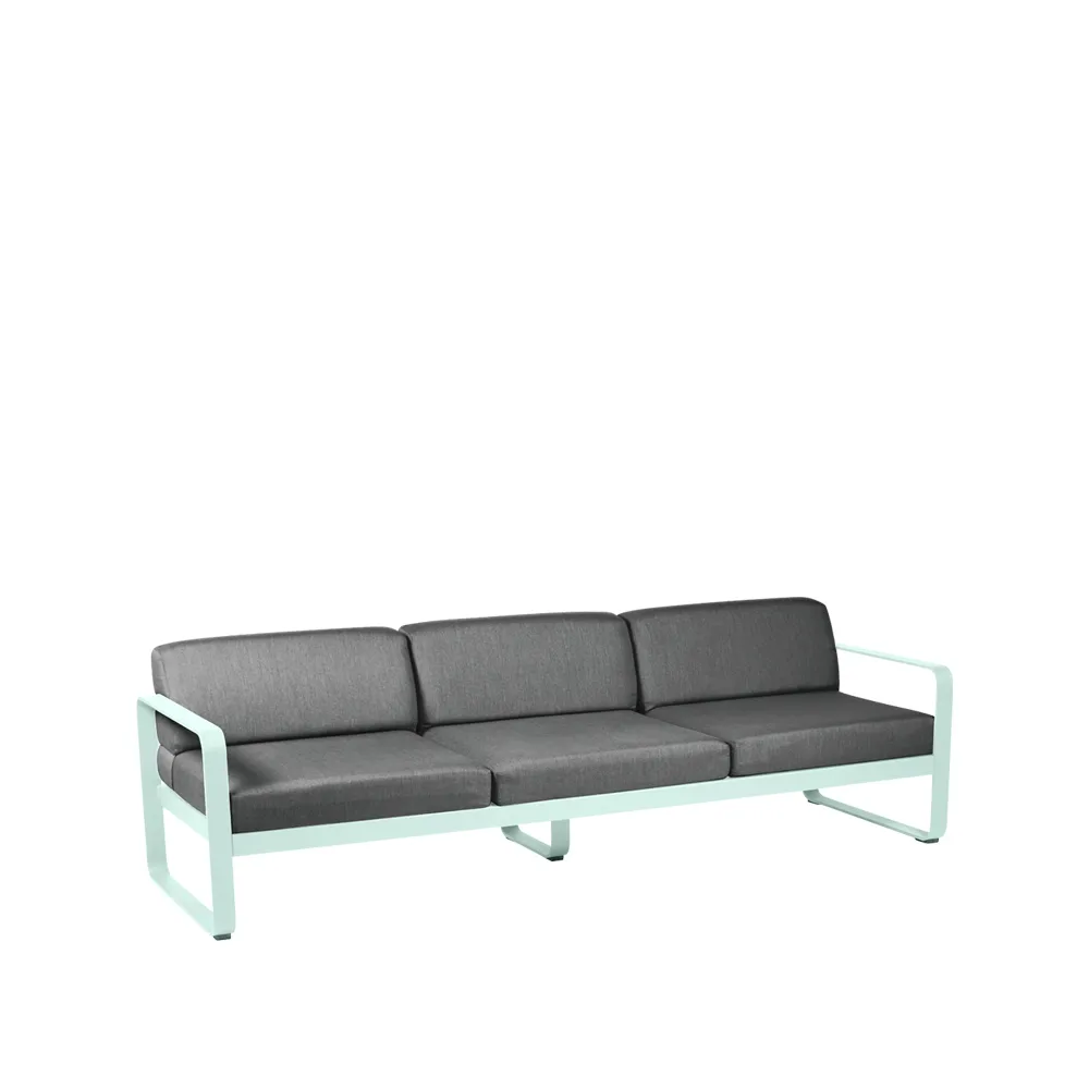 Bellevie soffa, 3-sits Ice mint (grön), graphite grey dyna Fermob