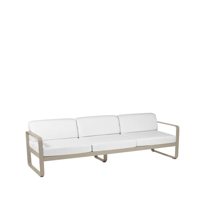 Bellevie soffa - 3-sits Nutmeg (beige), off-white dyna - Fermob