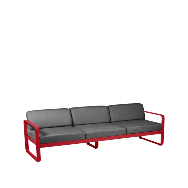 Bellevie soffa - 3-sits poppy, graphite grey dyna - Fermob