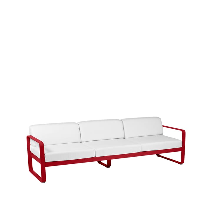 Bellevie soffa - 3-sits poppy, off-white dyna - Fermob