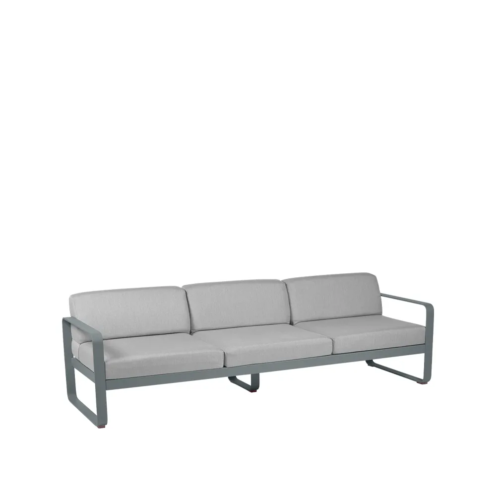 Bellevie soffa, 3-sits Storm grey (grå), flannel grey dyna Fermob