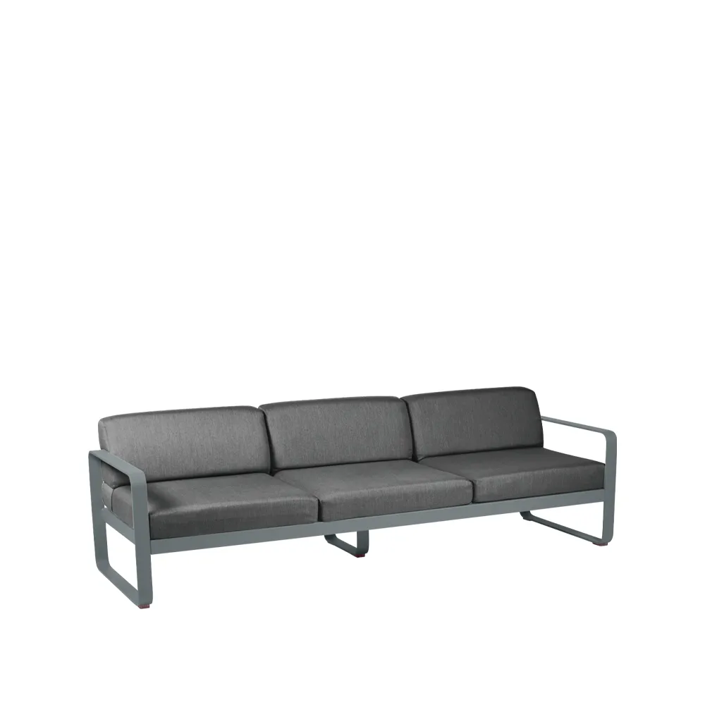 Bellevie soffa, 3-sits Storm grey (grå), graphite grey dyna Fermob