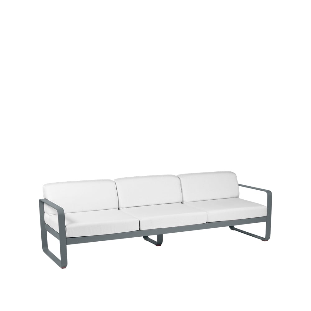 Fermob Bellevie soffa 3-sits storm grey, off-white dyna
