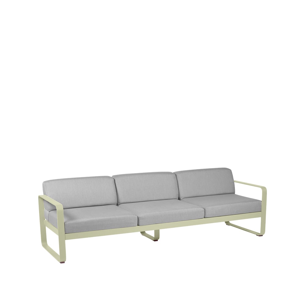 Fermob Bellevie soffa 3-sits willow green, flannel grey dyna