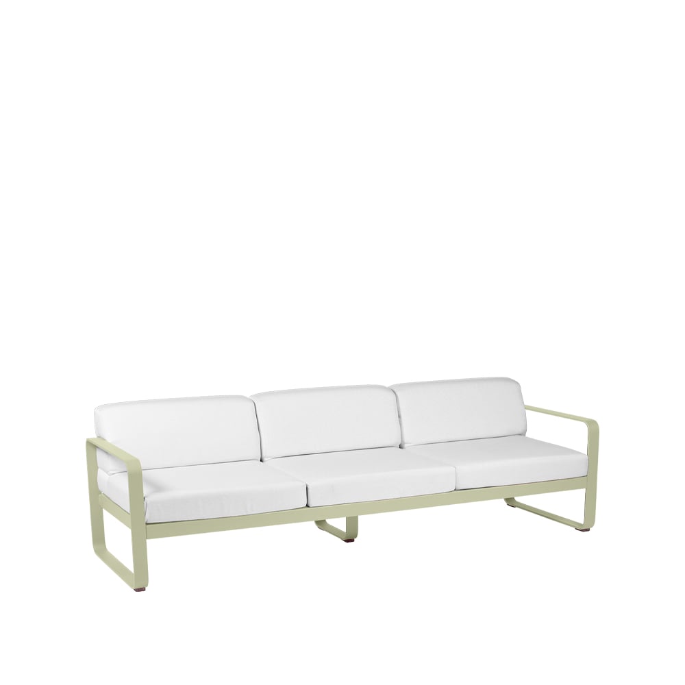 Fermob Bellevie soffa 3-sits willow green, off-white dyna