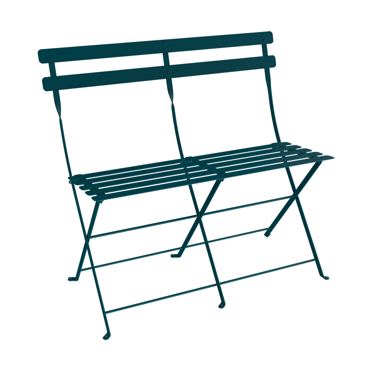 Fermob Bistro 2-sits bänk med ryggstöd Acapulco blue