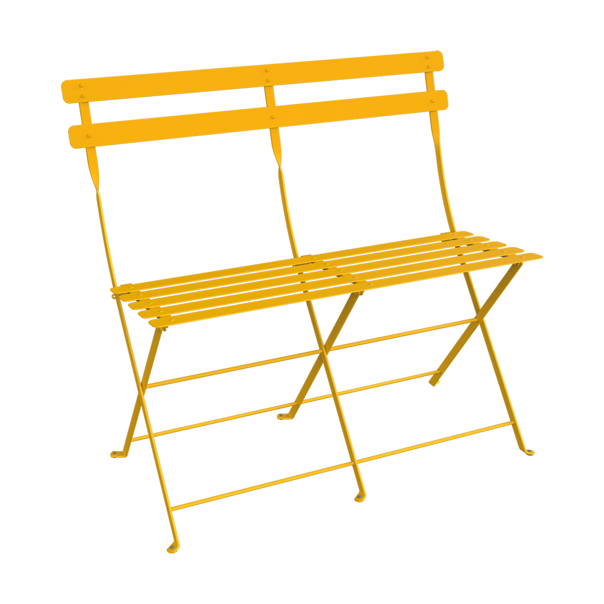 Fermob Bistro 2-sits bänk med ryggstöd Honey | Skandinavisk Design | Trädgårdsbänkar | Orange