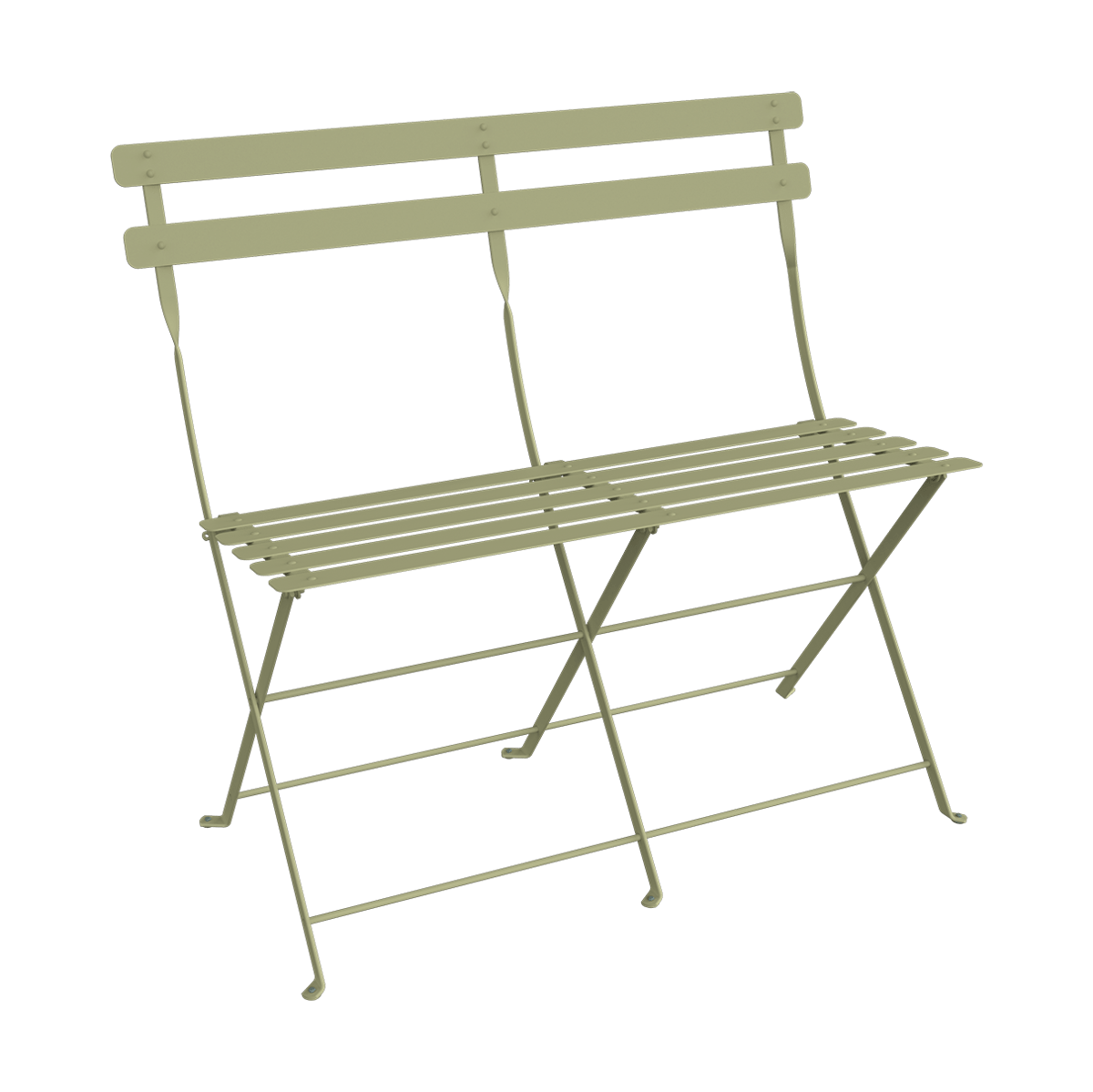 Fermob Bistro 2-sits bänk med ryggstöd Willow Green
