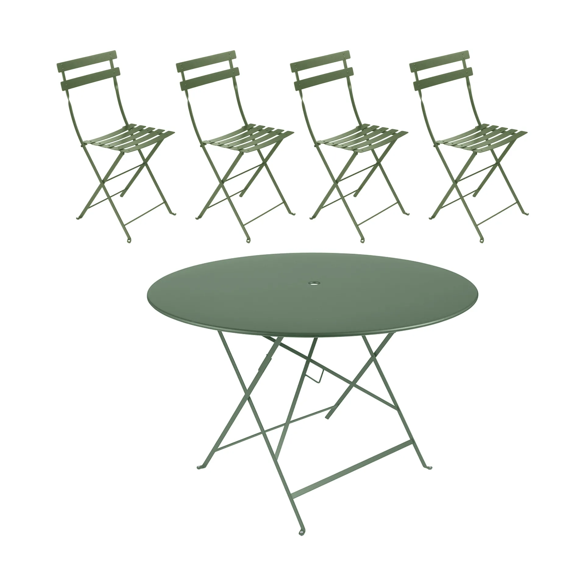 Bistro bord Ø117 cm + 4 stolar, Cactus,  Fermob