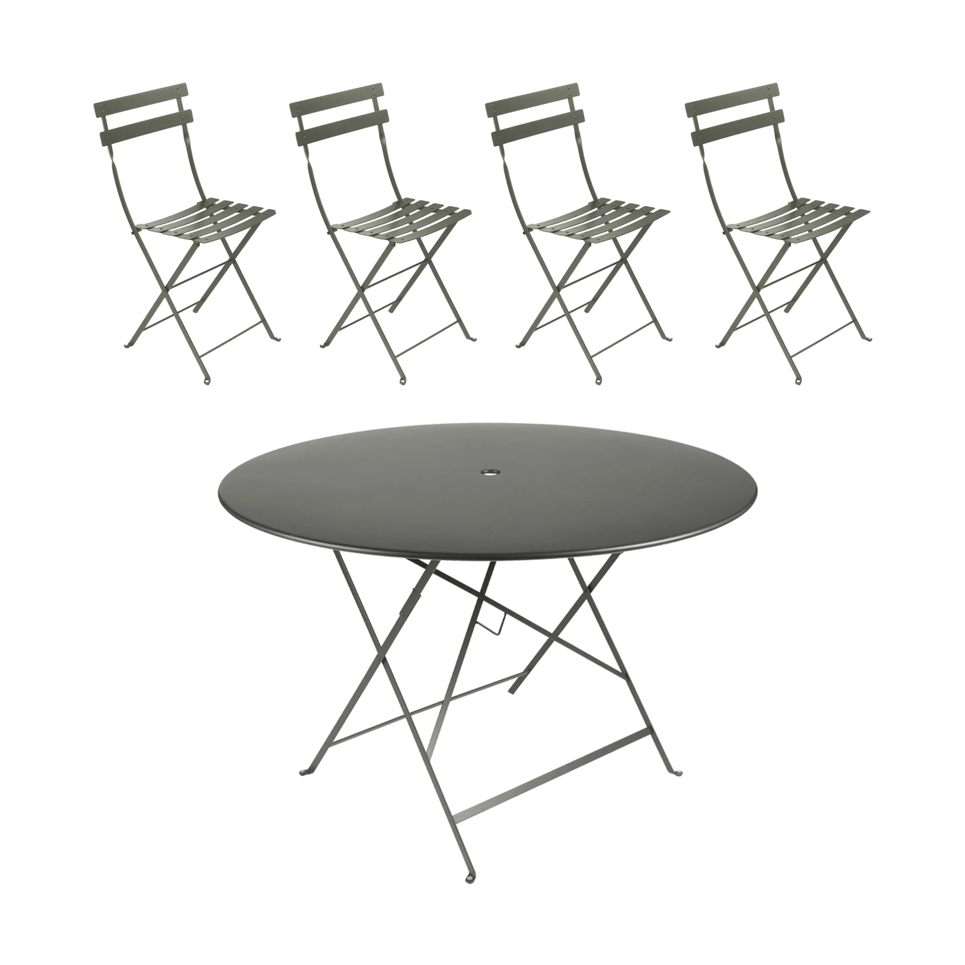 Bistro bord Ø117 cm + 4 stolar, Rosemary Fermob