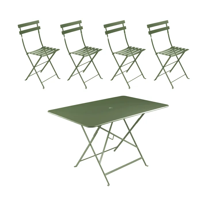 Bistro bord 117x77 cm + 4 stolar, Cactus - Fermob