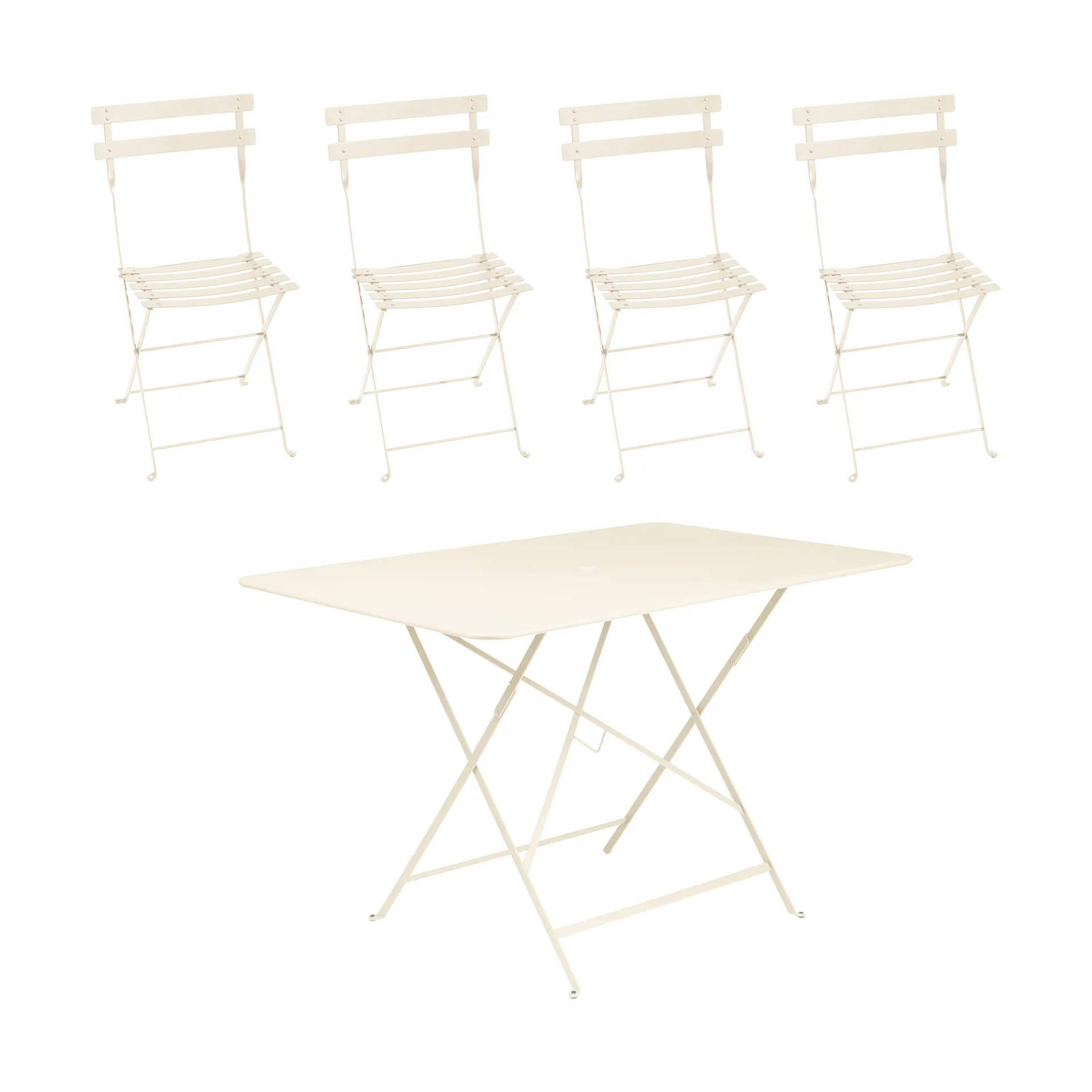 Bistro bord 117x77 cm + 4 stolar, Latte beige Fermob