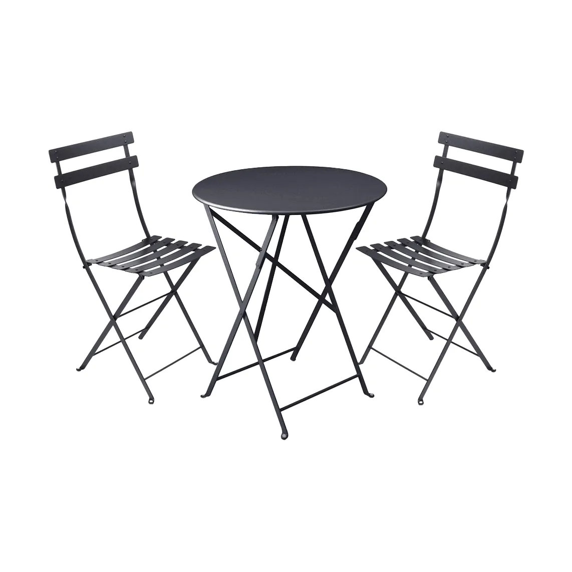 Bistro matgrupp 2 stolar Ø60 cm anthracite,  Fermob