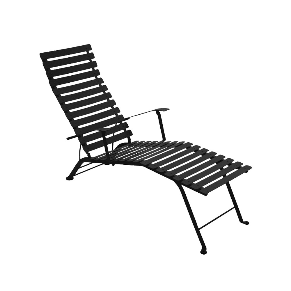 Fermob Bistro schäslong liquorice | Skandinavisk Design | Solsängar & solstolar | Svart
