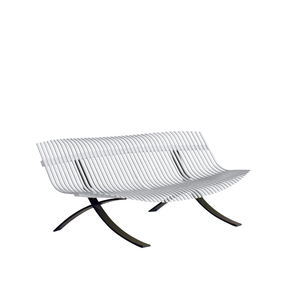 Fermob Charivari bänk cotton white | Skandinavisk Design | Trädgårdsbänkar | Vit