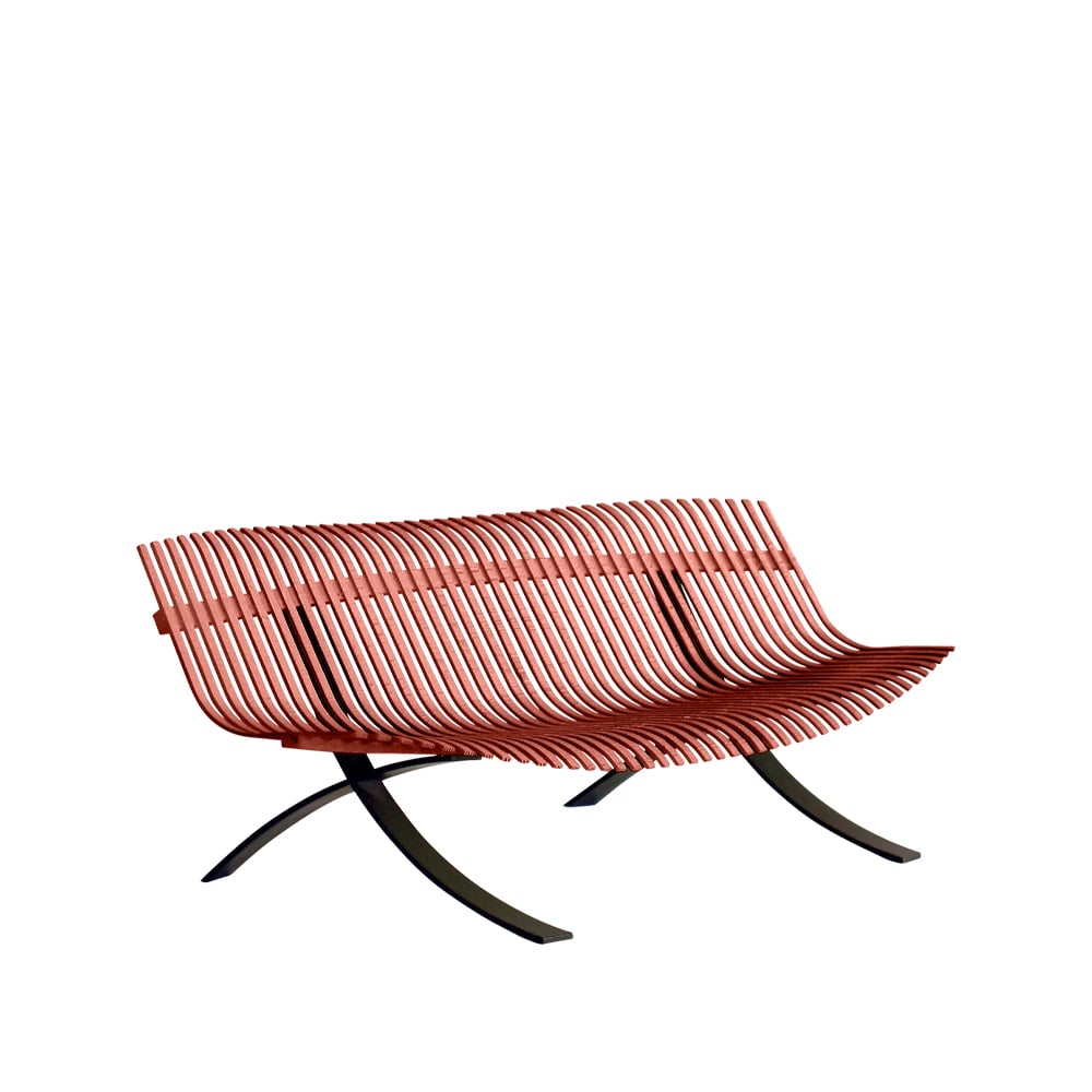 Fermob Charivari bänk red ochre | Skandinavisk Design | Trädgårdsbänkar | Röd