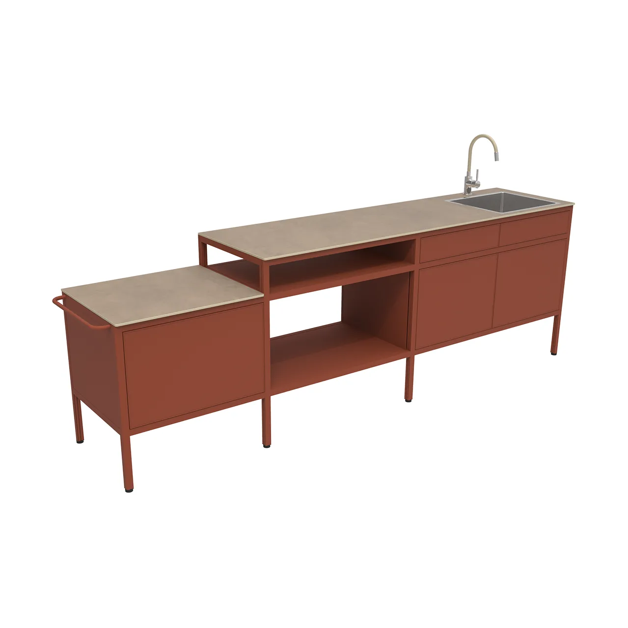 Goosto The Generous utekök med diskho, Red ochre Fermob