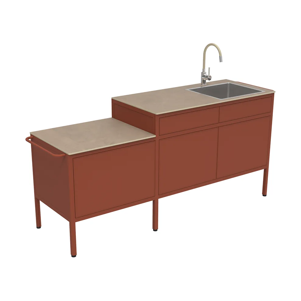 Goosto The Gourmet utekök med diskho, Red ochre Fermob