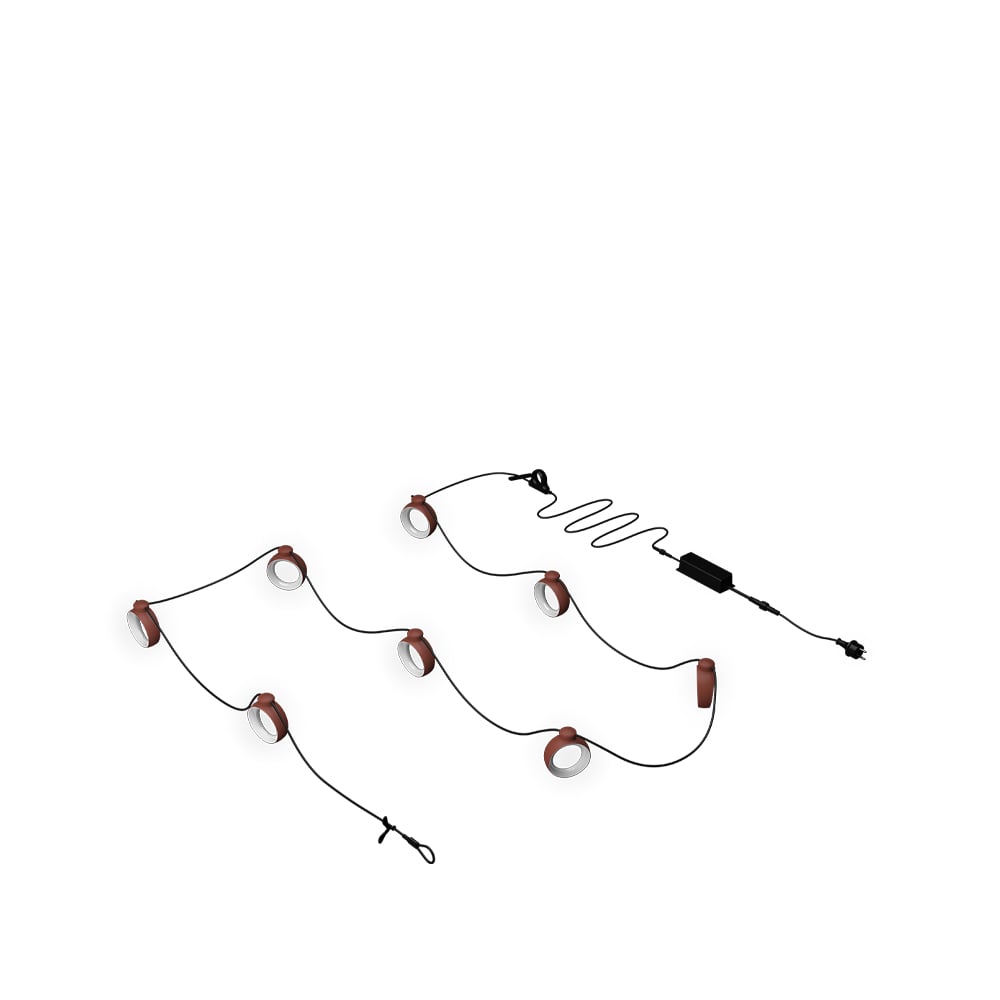 Fermob Hoop ljusslinga 12 m Red ochre | Skandinavisk Design | Ljusslingor & Dekorationsbelysning | Röd