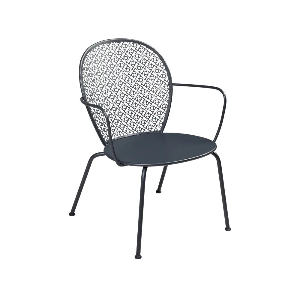 Lorette karmstol låg, Anthracite (grå) Fermob