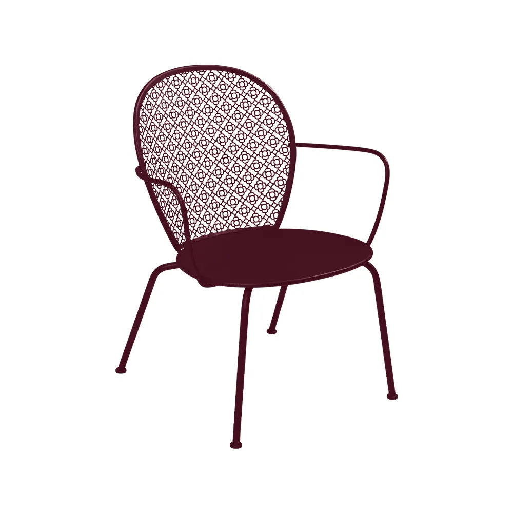 Lorette karmstol låg, Black cherry (vinröd) Fermob