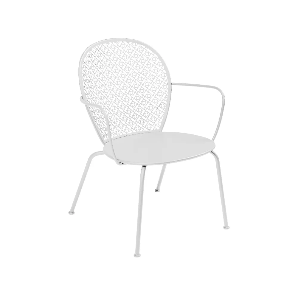 Lorette karmstol låg, Cotton white (vit) Fermob
