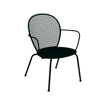 Lorette karmstol låg - Liquorice (svart) - Fermob
