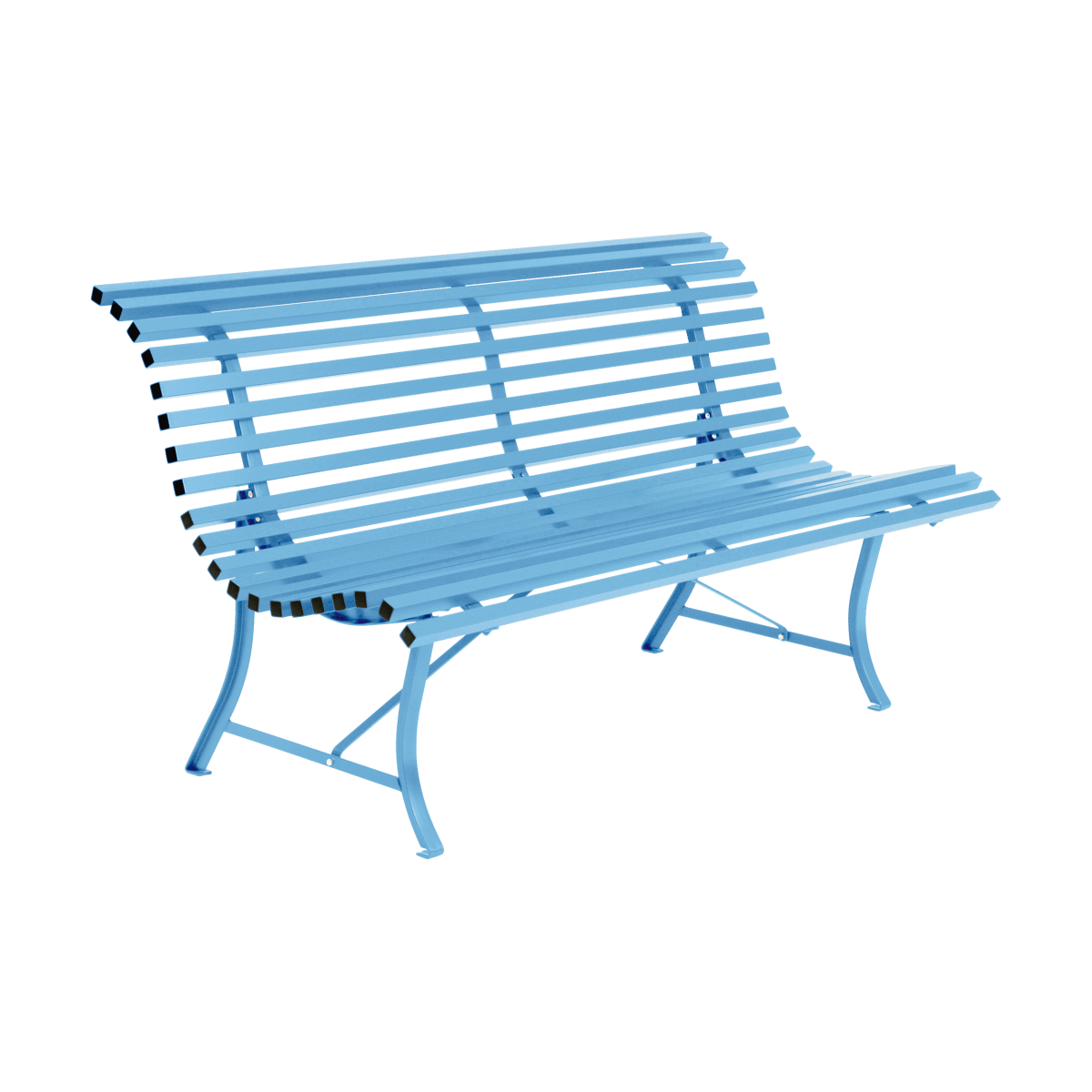 Fermob Louisiane bänk 150 cm Maya Blue | Skandinavisk Design | Trädgårdsbänkar | Blå