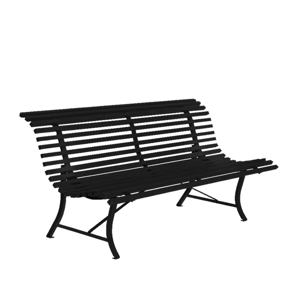 Louisiane bänk 200 cm, Liquorice (svart) Fermob