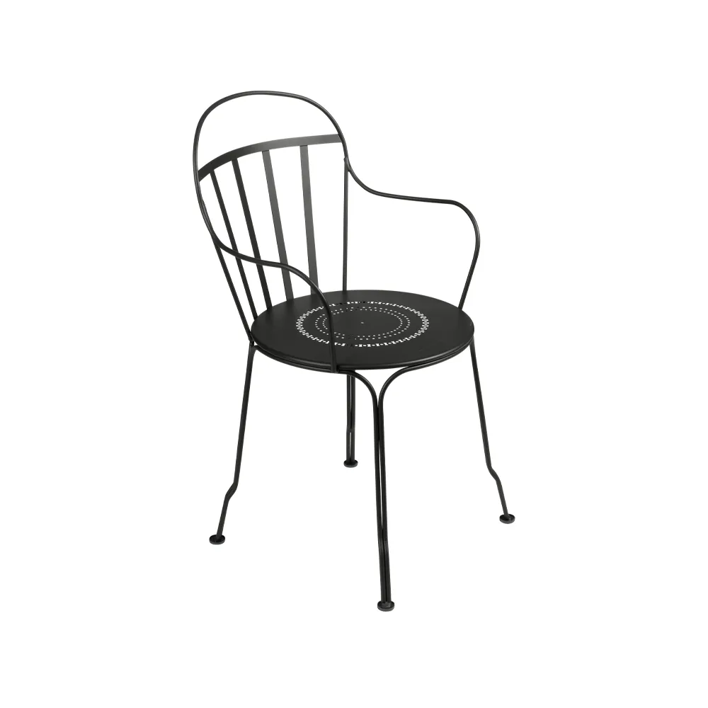 Louvre karmstol, Liquorice (svart) Fermob