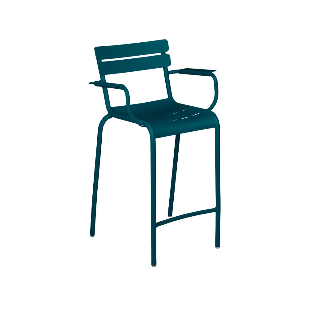Luxembourg barstol med armstöd, Acapulco blue (blå) Fermob