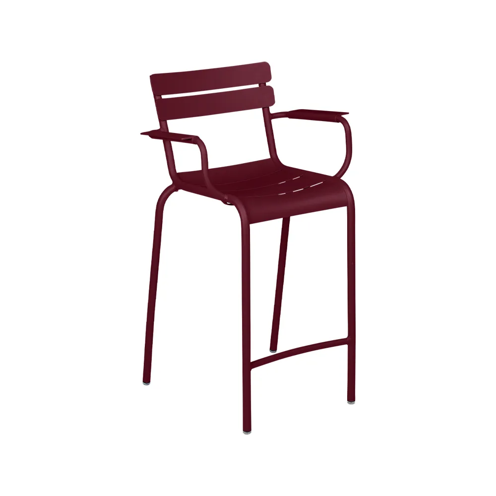 Luxembourg barstol med armstöd, Black cherry (vinröd) Fermob