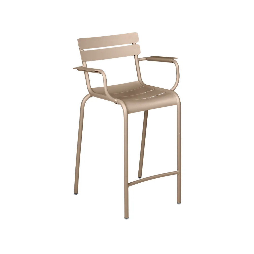 Luxembourg barstol med armstöd, Nutmeg (beige) Fermob